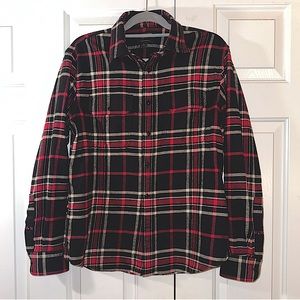 Banana Republic men's flannel long sleeve shirt red and black size medium